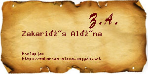 Zakariás Aléna névjegykártya